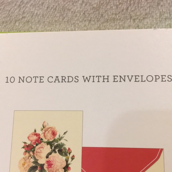 Rose Bouquet Garden Valentines Note Card Set of Ten BoxedSet NWT Green Inspired - Picture 12 of 16